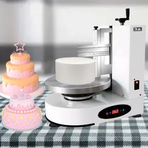 buttercream round chocolate semi automatic birthday cake coating cream icing mousse cheese spread spreading filling make machine