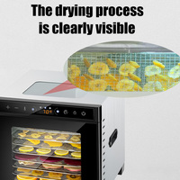 Machine à déshydrater les fruits et légumes à 8 plateaux avec fenêtre de visualisation, minuterie numérique réglable et fonction maintien au chaud pour la préparation de fruits séchés