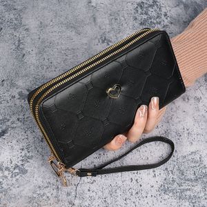 Nueva cartera larga elegante para <span class=keywords><strong>mujer</strong></span> con doble cremallera, moda japonesa y coreana de lujo, gran capacidad, plegable. - Product Image 3