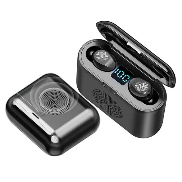F9-G6 TWS kulaklık 9D kablosuz hoparlör spor kulaklıkları gürültü İptal ile ekran kulaklık Iphone Xiaomi için Mic