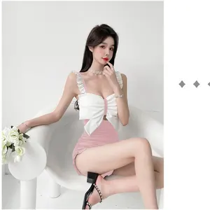 원피스 여름 peplum 보수적 인 하이 웨이스트 섹시한 슈퍼 요정 활 등이없는 여성 수영복