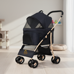 Poussette pour animaux de compagnie EUR PET avec panier de couchage indépendant détachable, pliable, avec siège auto pour les voyages en <span class=keywords><strong>voiture</strong></span> et l'extérieur - Product Image 1