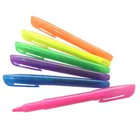 קלאסי טהור צבע זול פלסטיק ברור highlighters עט מגוון 6 צבעי ניאון ניאון עט למשרד בית ספר קידום מכירות