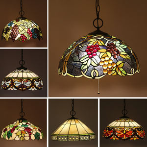 Stile Tiffany lampada a sospensione in vetro colorato multicolore <span class=keywords><strong>cappello</strong></span> <span class=keywords><strong>lampadario</strong></span> <span class=keywords><strong>per</strong></span> sala da pranzo luce lampadari luci a sospensione - Product Image 2