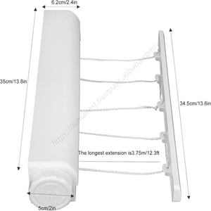 Tendederos de Ropa Retráctiles Automáticos al por Mayor con 4 o 5 Cuerdas, para Secado de Toallas en Interiores y Exteriores - Product Image 3