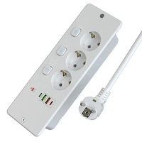 Regleta de Enchufes Empotrada Oculta para Escritorio con Control Maestro de un Toque, USB A+C y Carga Rápida PD para Oficina, Hotel y Mesa de Conferencias