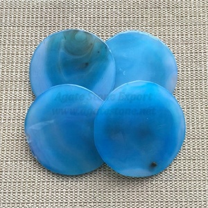 Wholesale Natural <b>Blue</b> Agate <b>Coaster</b> Feng Shui Figurine for Energy Healing and Decorative Use from India - Product Image 2