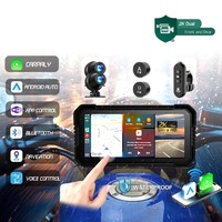 Nouvelle caméra embarquée CarPlay pour moto de 6,25 pouces avec WiFi/surveillance de la pression des pneus, positionnement GPS, placement avant