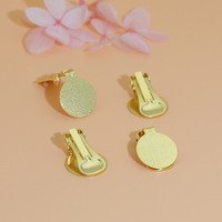 Convertidores de pendientes chapados en oro y latón de 15mm, dorado y plateado de pendiente Clip, Clip de oreja sin perforación, pendientes, hallazgos para hacer DIY