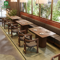 Ensemble de table et chaises de restaurant en bois massif moderne personnalisé - Durable, facile à nettoyer, pour usage commercial, café