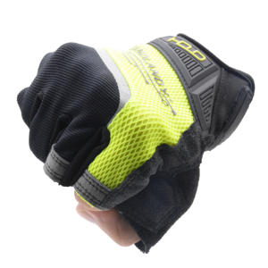 Guantes de Trabajo Mecánicos de Protección para Exteriores Duraderos con Palma Sintética con Logotipo Personalizado PRI de 3 Dedos sin Dedos con Parche Acolchado de Espuma - Product Image 5