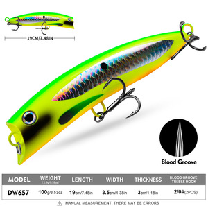 NOUVEAU Leurre de surface géant 19cm 100g pour la pêche en eau salée et en eau douce, idéal pour le thon, le <span class=keywords><strong>kingfish</strong></span> et les gros poissons prédateurs - Product Image 2