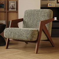 Sofás y Sillones Retro Antiguos, Muebles Nórdicos de Lujo Rústicos, Sofás Modernos de Tela y Madera para Sala de Estar, Hogar, Hotel