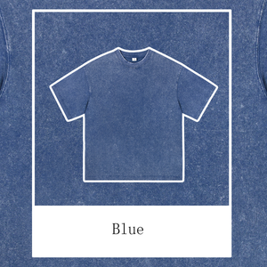Unisex S-5XL 100% pamuk Retro yıkanmış T-Shirt özel Logo damla-omuz o-boyun puf baskı boy Hombre T-Shirt ile çalışmak - Product Image 6