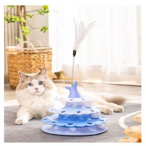 Los mejores suministros para mascotas, tocadiscos <span class=keywords><strong>interactivo</strong></span> para gatos, <span class=keywords><strong>rodillo</strong></span> divertido, ejercitador de bolas, pistas de rodillos para gatos, juguete de 4 niveles, juguete de pelota para gatos - Product Image 6