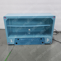 Support de présentation de vêtements moderne à 1 étagère, écologique, recyclable, en acrylique bleu LED, de luxe, taille et couleur personnalisables, résistant à l'eau
