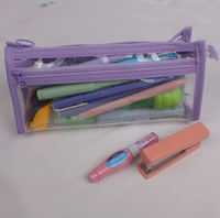 Style de mode simple et créatif, trousse à crayons transparente, trousse à crayons à fermeture éclair pour étudiants, grande capacité, trousse à papeterie