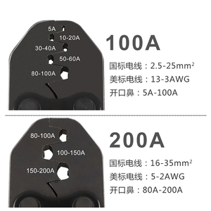 <span class=keywords><strong>Pince</strong></span> à <span class=keywords><strong>sertir</strong></span> à bec ouvert <span class=keywords><strong>pince</strong></span> à <span class=keywords><strong>sertir</strong></span> en fil d'acier au carbone de qualité bricolage 10-200A poignée souple plastique personnalisable OEM - Product Image 3
