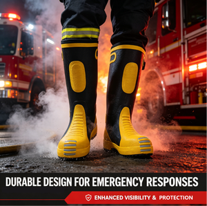 Botas de Bombero Profesionales de Goma <span class=keywords><strong>GA</strong></span> 6095 Certificadas, Resistentes al Fuego y al Calor, Antideslizantes, con Puntera de Acero, Botas de Seguridad para la Lucha Contra Incendios - Product Image 5