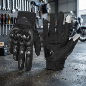 Gants de moto tout-terrain unisexes Tiyon AX03 en polyester coupe-vent et compatibles écran tactile, à enfiler - Product Image 3