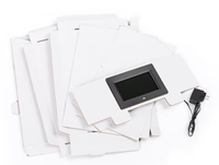 Présentoir en carton moderne à 3 niveaux avec écran LCD numérique de 7 pouces, pliable pour comptoir, avec en-tête amovible