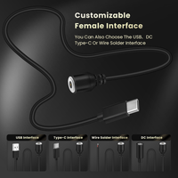 Câble d'alimentation magnétique USB personnalisé 12V 2A à tête ronde, connecteur de type C, fil à broches magnétiques Pogo