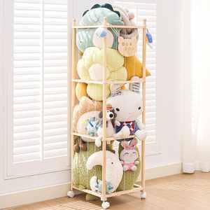 Solid Wood Tall Plush Toy Organizer - Vertical Space-Saving <strong>Storage</strong> For Kids' Nursery &amp; Playroom - Product Image 2