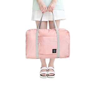 Bolsa de viaje de gran capacidad para mujer, bolsa de viaje impermeable rosa con compartimento para zapatos, seca y húmeda separada para gimnasio, venta al por mayor - Product Image 1
