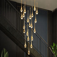 Lustres suspendus pour plafonds hauts, design moderne personnalisé pour villa, éclairage LED doré pour mariage, lustre en cristal pour escalier