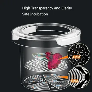 Caja de Cría de Plástico para Acuario, Incubadora de Peces de <span class=keywords><strong>Doble</strong></span> Capa para <span class=keywords><strong>Guppys</strong></span>, Peces Pavo Real, Aislamiento de Crías - Product Image 3