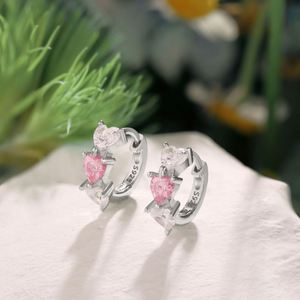 Dylam New Arrival Hypoallergenic Nickel Free 925 Sterling <b>Silver</b> Kid Children Oval 5A CZ Cubic Zirconia Heart <b>Hoop</b> <b>Earrings</b> - Product Image 5