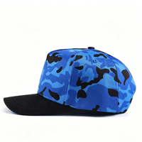 Gorra de Béisbol de 5 Paneles con Logotipo Bordado en Relieve Personalizado al por Mayor, Patrón de Camuflaje, Satén, Unisex, Deportiva, para Todas las Temporadas