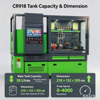 Banco de Pruebas Multifuncional CR918 para Bombas Inyectoras Common Rail con Generación de Códigos QR IQA, Máquina de Prueba EUI EUP HEUI