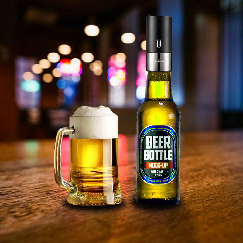 Portable Ultrasonic Bottled Beer Foamer – Premium Smart Beer Dispenser Tap for Rich Creamy Foam, Battery-Powered & Compatible with 90% of Bottled Beers