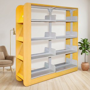 Étagère de rangement industrielle multi-niveaux en métal et bois, multi-usages, pour salon et bureau - Product Image 4