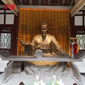 Patung Hua Tuo di merah tembaga pahatan tokoh sejarah patung manusia skala besar dapat disesuaikan