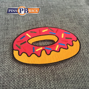 Venta caliente parche personalizado lindo <span class=keywords><strong>donuts</strong></span> Placa de hierro en la insignia del bordado de encaje bordado parche tejido - Product Image 2