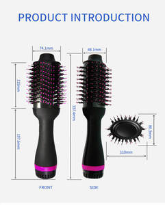 Advanced Ionic Hot Air Brush Interchangeable Head One-<b>Step</b> Hair Dryer And Styler For Less Heat Damage Healthy Shiny Hair Blowout - Product Image 5