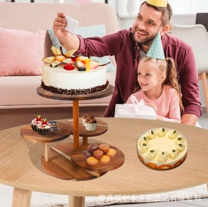 Bandeja escalonada de madera maciza, Soporte redondo de 5 capas para Postres, torre de soporte para cupcakes para postres - Product Image 2