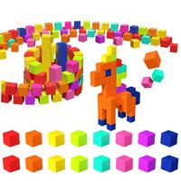 Ensemble de démarrage révolutionnaire de cubes en mousse EVA, couleurs assorties, blocs de construction collants, jouets éducatifs de puzzle, thème animaux et nature
