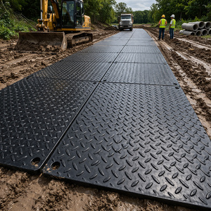 Standard 4x8 ft Anti-slip Ground Protection Mat 12.7mm Thick Textured HDPE Sheet Non-slip UHMWPE <strong>Board</strong> - Product Image 1
