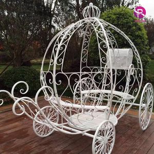 Conte de fées blanc mariage mariée entrée chariot fantaisie cendrillon thème citrouille cheval chariot mariée entrée chariot - Product Image 5