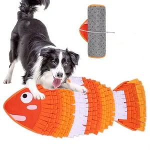 Snuffle Mat for Fashion Interactive Dog Feeding Mat Shaped Fish Pet Puzzle Toys Sniffing Training Pad for Dog Cat Release Stress