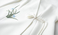 Ensemble tailleur élégant blanc anti-plis en velours brodé sur mesure FMY pour femme, idéal pour le bureau et les trajets quotidiens, ensemble deux pièces 67118