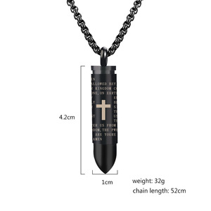 <span class=keywords><strong>Pendentif</strong></span> balle en acier inoxydable parfum urne breloques <span class=keywords><strong>militaire</strong></span> balle croix <span class=keywords><strong>pendentif</strong></span> pour hommes collier creux peut être dévissé - Product Image 6