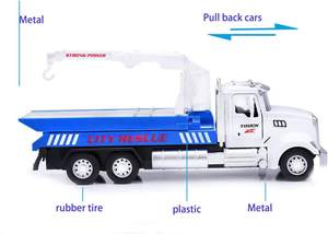 Camions de remorquage <span class=keywords><strong>en</strong></span> métal avec crochet et voiture pour garçons Jouets à tirer avec lumière et son pour enfants (1:32 camion de remorquage <span class=keywords><strong>en</strong></span> métal) - Product Image 4
