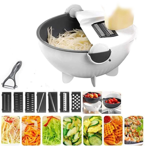Wholesale Household Plastic 7In1 Manual Fruit & Vegetable Chopper with Stainless Steel Blades Eco-Friendly Kitchen Tool - Product Image 1