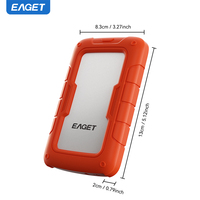 Disques durs portables EAGET G91-1 1 To Hdd étanche à la poussière pour l'extérieur Disques durs portables externes en caoutchouc de silicone 5Gbps