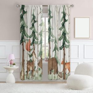 Tende per <span class=keywords><strong>Cameretta</strong></span> con Animali della Foresta, Tema Orso e Fauna Selvatica, Decorazioni per Finestre per Bambini, Soggiorno e Camera da Letto - Product Image 4
