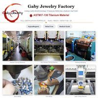 Gaby Jewelry Wholesale Astm F136 Implant-grade Titanium Daith Titanio Joyas Helix Lobe Tragus Cartilage Ear Piercing